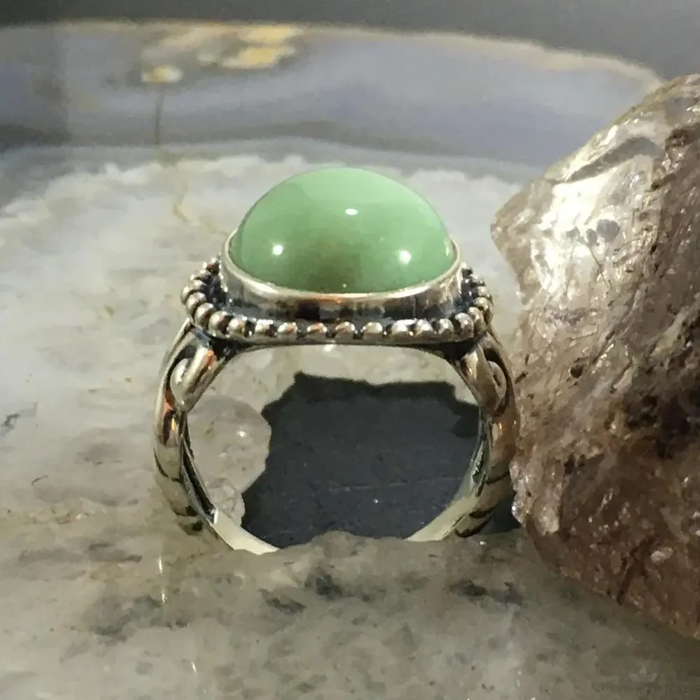 Carolyn Pollack Southwestern Style Sterling Silver Oval Variscite Decorated Ring